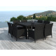 Salon de jardin encastrable noir 8 personnes DELORM