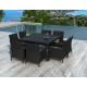 Salon de jardin encastrable noir 8 personnes DELORM