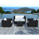 Salon de jardin design bas noir 6 personnes DELORM