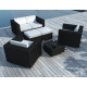 Salon de jardin design bas noir 6 personnes DELORM