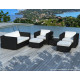 Salon de jardin design bas noir 6 personnes DELORM