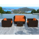 Salon de jardin design bas chocolat 6 personnes DELORM