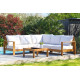 Salon de jardin bas MAJORQUE en aluminium effet bois Marron 5 personnes DCB GARDEN