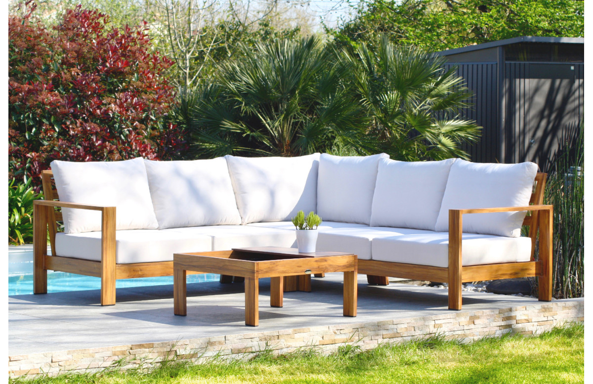 Salon de jardin bas MAJORQUE en aluminium effet bois Marron 5 personnes DCB GARDEN Salon de jardin bas MAJORQUE en aluminium effet bois Marron 5 personnes DCB GARDEN