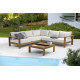 Salon de jardin bas MAJORQUE en aluminium effet bois Marron 5 personnes DCB GARDEN