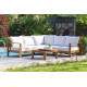 Salon de jardin bas MAJORQUE en aluminium effet bois Marron 5 personnes DCB GARDEN