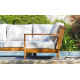 Salon de jardin bas MAJORQUE en aluminium effet bois Marron 5 personnes DCB GARDEN