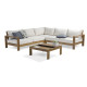 Salon de jardin bas MAJORQUE en aluminium effet bois Marron 5 personnes DCB GARDEN