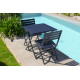 Table salon de jardin pliante et carrée en aluminium pour 2 personnes MARIUS CITY GARDEN