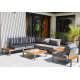 Salon de jardin bas NAGANO en teck FSC et aluminium Anthracite 6 personnes DCB GARDEN