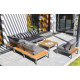 Salon de jardin bas NAGANO en teck FSC et aluminium Anthracite 6 personnes DCB GARDEN