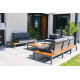 Salon de jardin bas NAGANO en teck FSC et aluminium Anthracite 6 personnes DCB GARDEN