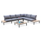 Salon de jardin bas NAGANO en teck FSC et aluminium Anthracite 6 personnes DCB GARDEN