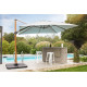 Parasol de jardin déporté inclinable imitation bois SEVILLA 2,5x2,5m en aluminium et toile polyester DCB GARDEN