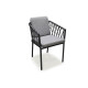 Fauteuil de jardin PILAT en aluminium et corde Anthracite PARIS GARDEN