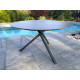 Table de jardin ronde PILAT 129 cm avec plateau HPL Anthracite 6 personnes PARIS GARDEN