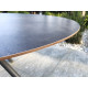 Table de jardin ronde PILAT 129 cm avec plateau HPL Anthracite 6 personnes PARIS GARDEN