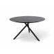 Table de jardin ronde PILAT 129 cm avec plateau HPL Anthracite 6 personnes PARIS GARDEN