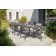 Fauteuil de jardin empilable STOCKHOLM en textilène noir et aluminium Anthracite DCB GARDEN