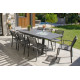 Table de jardin extensible STOCKHOLM en aluminium avec rallonge manuelle Anthracite 6/8 personnes DCB GARDEN