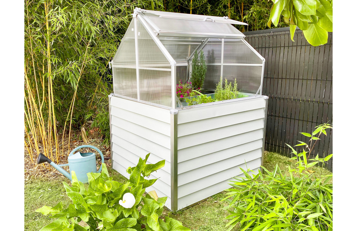 Mini serre de jardin double 120x120 cm STRETTO Blanc CITY GARDEN Mini serre de jardin double 120x120 cm STRETTO Blanc CITY GARDEN