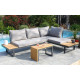 Salon de jardin bas modulable TOKYO en bois d'acacia et aluminium 4 personnes DCB GARDEN