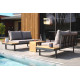 Salon de jardin bas modulable TOKYO en bois d'acacia et aluminium 4 personnes DCB GARDEN