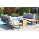 Salon de jardin bas modulable TOKYO en bois d'acacia et aluminium 4 personnes DCB GARDEN
