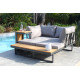 Salon de jardin bas modulable TOKYO en bois d'acacia et aluminium 4 personnes DCB GARDEN