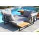 Salon de jardin bas modulable TOKYO en bois d'acacia et aluminium 4 personnes DCB GARDEN