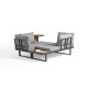 Salon de jardin bas modulable TOKYO en bois d'acacia et aluminium 4 personnes DCB GARDEN