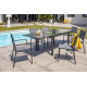 Table salon de jardin extensible en alu/verre pour 8/10 personnes DCB Garden TOLEDE gris anthracite