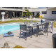 Table salon de jardin extensible en alu/verre pour 12 personnes DCB Garden TOLEDE gris anthracite
