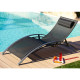 Bain de soleil design en aluminium & textilène 5 positions DCB Garden