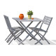 Table salon de jardin pliante pour 4 personnes en aluminium et rectangulaire MARIUS CITY GARDEN