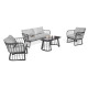 Salon de jardin design bas en aluminium 4 places APOLLINE CITY GARDEN