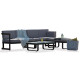 Salon de jardin bas BARCELONA en aluminium 6 personnes DCB GARDEN