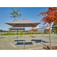 Parasol de jardin ouverture push-up EOLO 250x250 cm en aluminium laqué et toile OLEFIN® EZPELETA