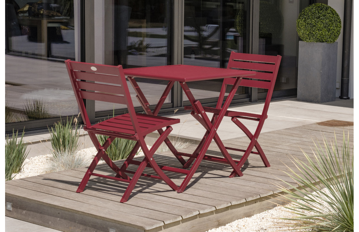 Ensemble table et chaises de jardin en aluminium 2 personnes Marius CITY GARDEN Ensemble table et chaises de jardin en aluminium 2 personnes Marius CITY GARDEN