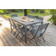 Table salon de jardin 6 personnes en aluminium anthracite DCB Garden MIAMI