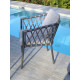 Ensemble table ronde et fauteuils de jardin PILAT en aluminium/HPL 6 personnes PARIS GARDEN