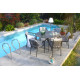 Ensemble table ronde et fauteuils de jardin PILAT en aluminium/HPL 6 personnes PARIS GARDEN