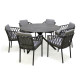 Ensemble table ronde et fauteuils de jardin PILAT en aluminium/HPL 6 personnes PARIS GARDEN