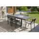 Ensemble table et chaises de jardin extensible en aluminium STOCKHOLM Anthracite 6 personnes DCB GARDEN