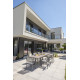 Ensemble table et chaises de jardin extensible en céramique STOCKHOLM Anthracite 8 personnes DCB GARDEN