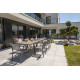 Ensemble table et chaises de jardin extensible en céramique STOCKHOLM Anthracite 8 personnes DCB GARDEN