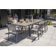 Ensemble table et chaises de jardin extensible en céramique STOCKHOLM Anthracite 8 personnes DCB GARDEN