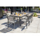 Ensemble table et chaises de jardin extensible en céramique STOCKHOLM Anthracite 8 personnes DCB GARDEN