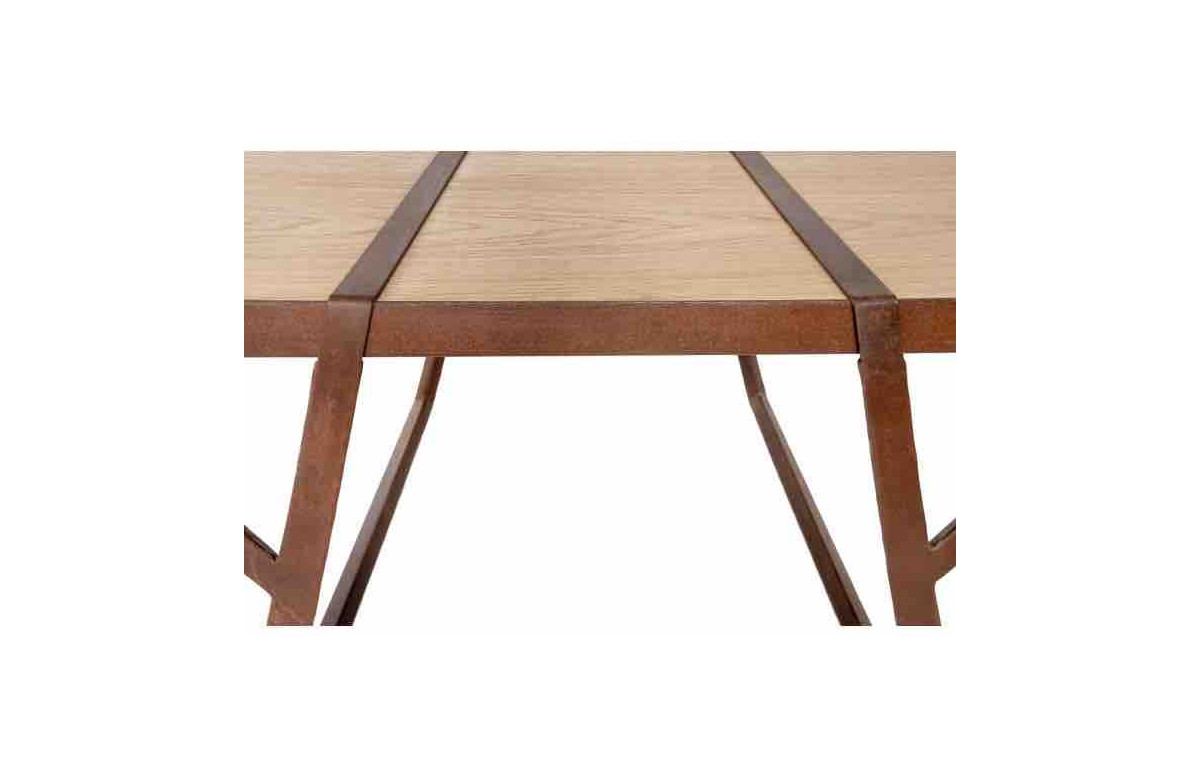 Table de jardin rectangulaire en corten bruni et bois de sapin EQUILIBRI - TrackDesign par Valentina De Carolis Table de jardin rectangulaire en corten bruni et bois de sapin EQUILIBRI - TrackDesign par Valentina De Carolis