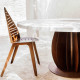 Table de jardin ronde en corten bruni et plateau en acier laqué et verre trempé IRIDE - TrackDesign par Alessandra Savio
